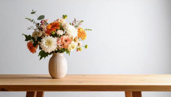 自然光と花瓶の花 自然光と花瓶の花の写真