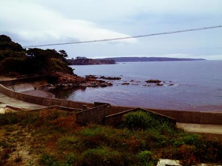 猫の島からの景色 石巻市,猫の島,風景の写真素材