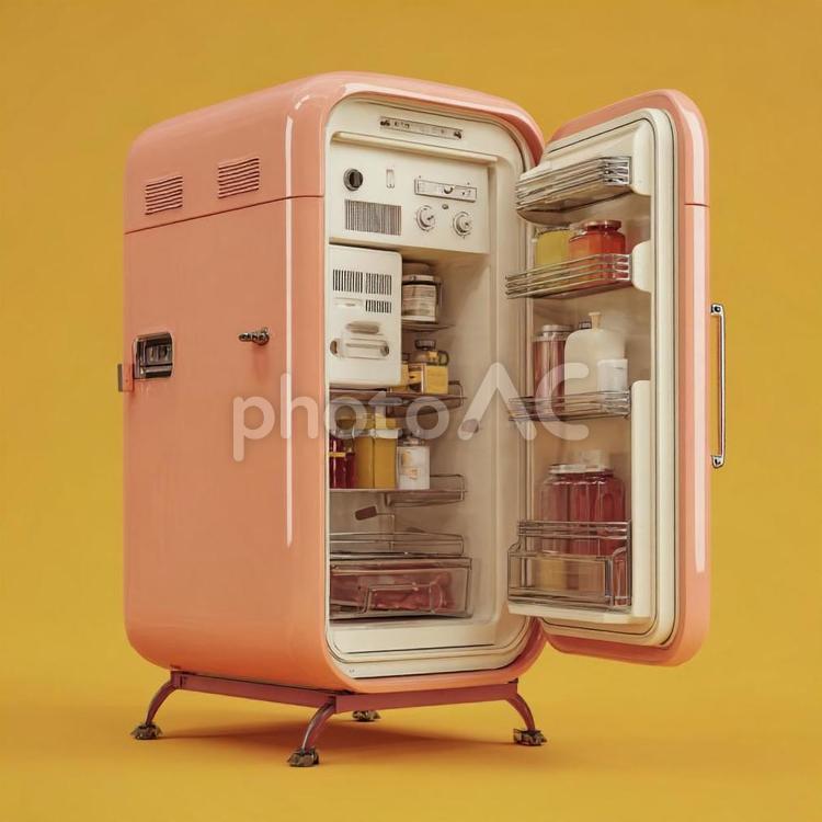 かわいい冷蔵庫 冷蔵庫,冷えてる,家電の写真素材