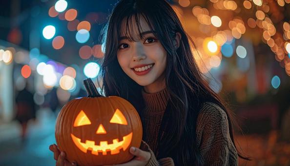 ハロウィンの夜の写真