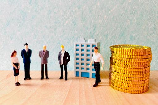 企業とお金とビジネスマン 企業とお金とビジネスマンの写真