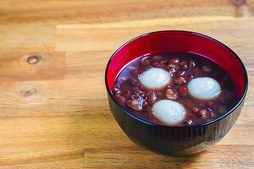 白玉ぜんざい ぜんざい,白玉,小豆の写真素材