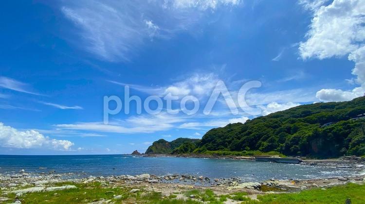 夏の奥能登　外浦の風景：12 能登,奥能登,珠洲の写真素材