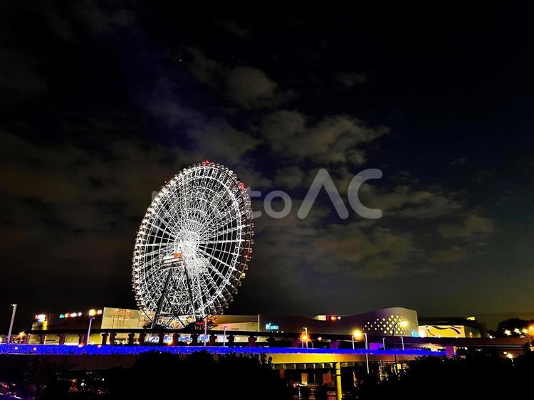 エキスポシティの観覧車 夜景,光,景色の写真素材