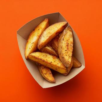 食欲をそそるポテトウェッジ 食欲をそそるポテトウェッジの写真
