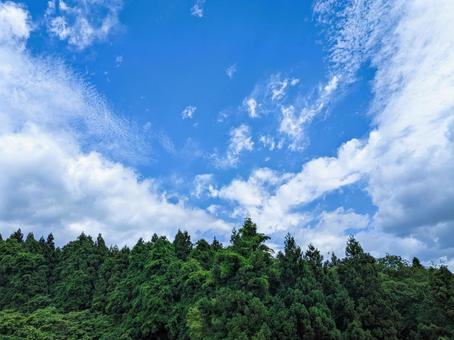 空の壁紙 鮮やかな青空ときれいな雲 空の壁紙 鮮やかな青空ときれいな雲の写真