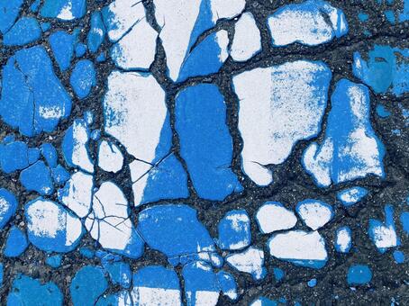 ブルーカラー路面テクスチャー ブルーカラー,路面,綺麗亀裂の写真素材