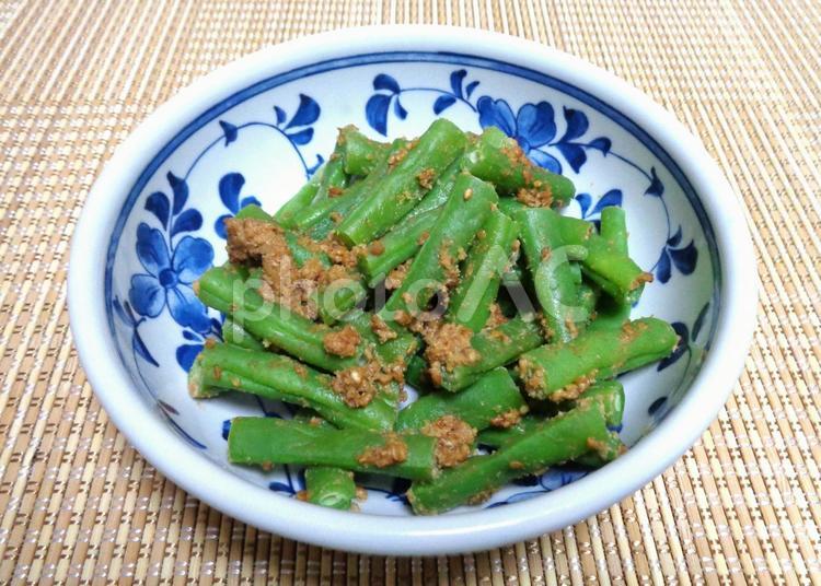 いんげんの胡麻和え 胡麻和え,いんげん,ごまの写真素材