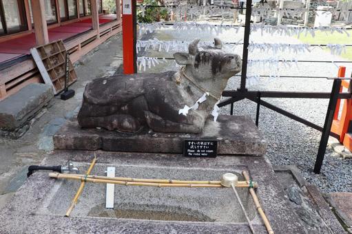紀州東照宮　手水の伏牛 和歌浦天満宮,手水,伏牛の写真素材