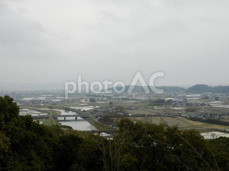 岡豊城跡から望む南国市の風景4 南国市,岡豊城,城跡の写真素材