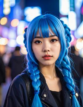 電気街にて・憂鬱な青のコスプレ彼女 電気街にて・憂鬱な青のコスプレ彼女の写真