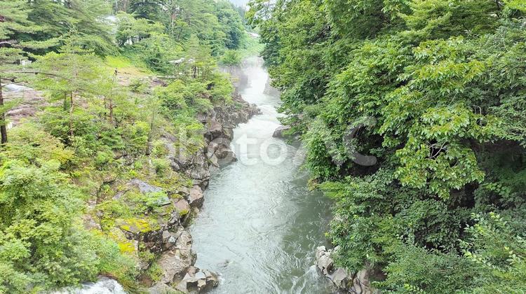 厳美渓(岩手県一関市) 自然,川,山の写真素材