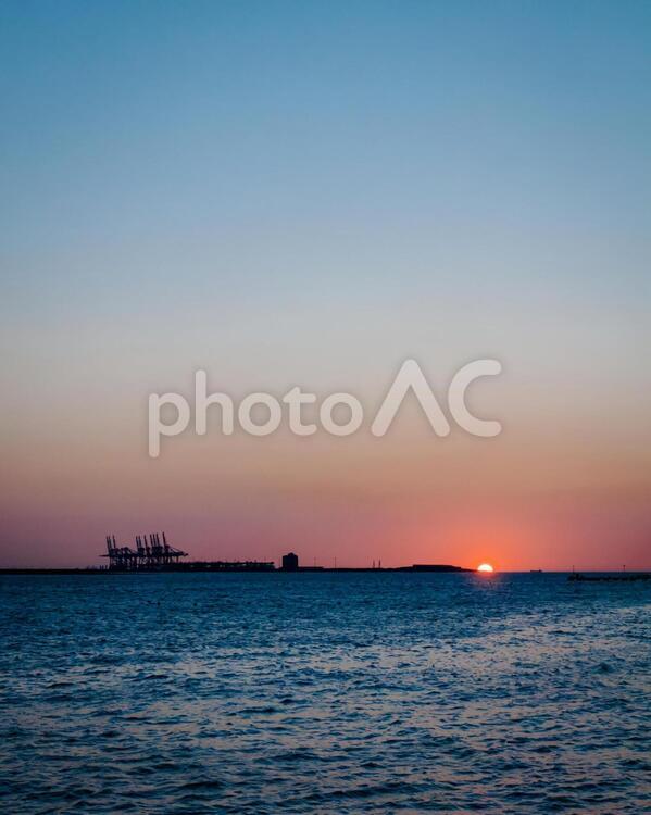 台湾淡水の夕日 台湾,淡水,夕日の写真素材