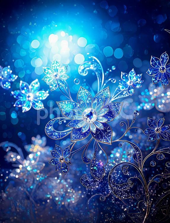 青い花の細工の装飾美術 花,装飾,工芸の写真素材