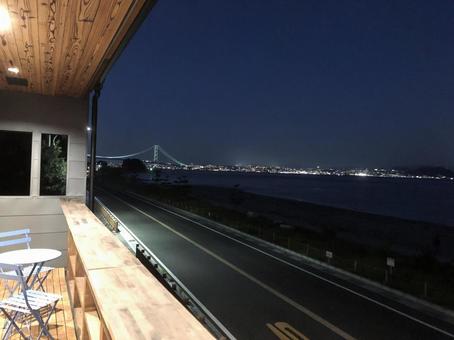 部屋から見た景色 部屋から見た景色 夜景,橋,綺麗の写真素材