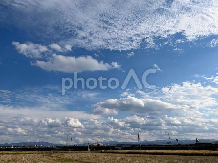 クジラみたいな雲＿空 空,天気,バックグラウンドの写真素材
