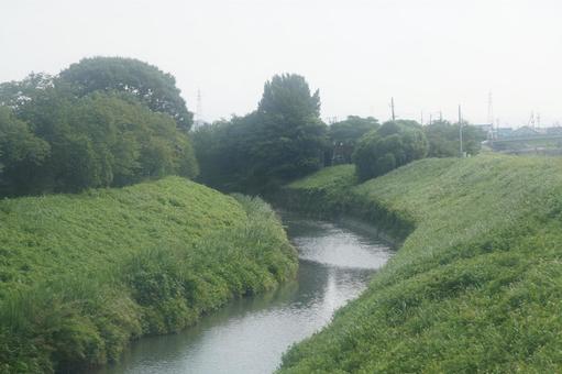 宇狩川 宇狩川 宇狩川,風景,土手の写真素材