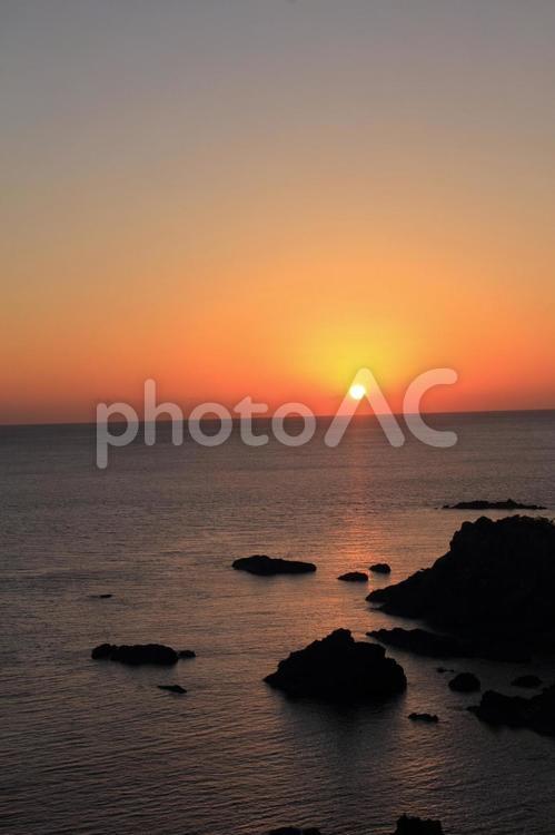 高知県　叶崎から見た夕景 叶崎,夕日,夕陽の写真素材