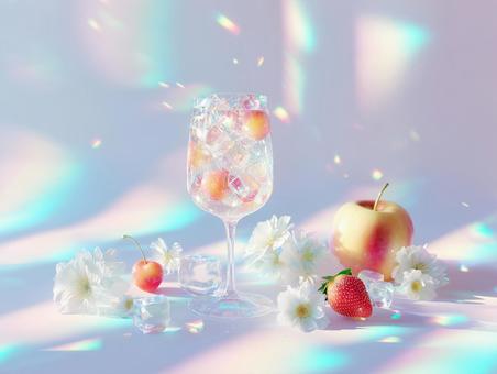 冷たい炭酸ジュースが入ったグラス 冷たい炭酸ジュースが入ったグラスの写真