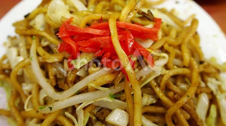 焼きそば（マクロで撮影） 焼きそば,麺料理,麺類の写真素材
