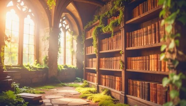 蔦絡まる中世風図書館 蔦絡まる中世風図書館の写真