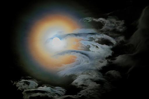 月にかかる雲 月にかかる雲 月,ムーン,雲の写真素材