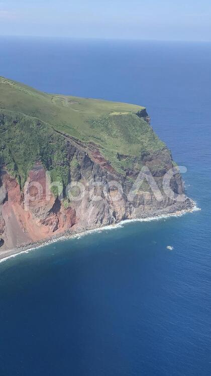 青ヶ島　ヘリコプターから見たジョウマン 青ヶ島,青ヶ島村,伊豆諸島の写真素材