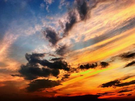 秋の夕焼け 秋の夕焼けの写真