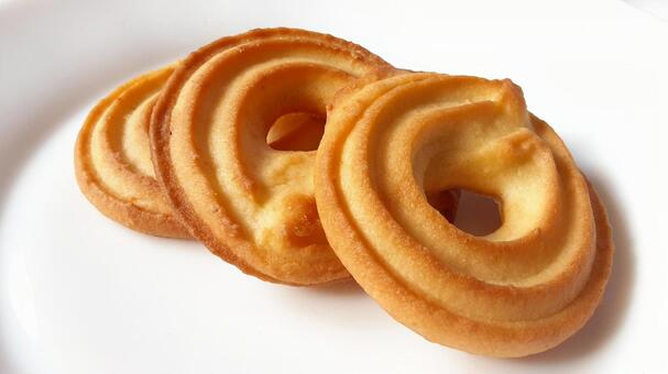 バタークッキー３枚・1 クッキー,お菓子,ビスケットの写真素材