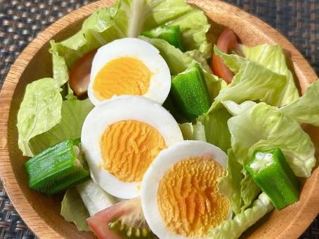 Photo, salad, salad ball, boiled egg, 