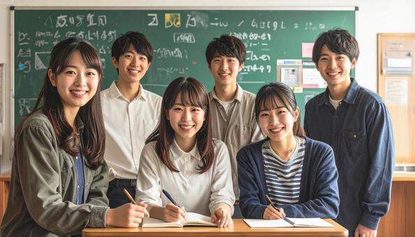 大学生のグループ学習風景 大学生のグループ学習風景の写真