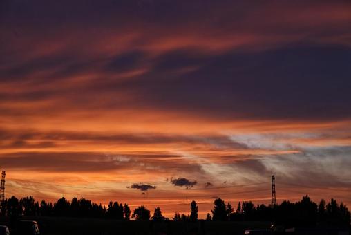 夕焼け 2025/7/4 夕焼け 2025/7/4 夕焼け,夕暮れ,夕方の写真素材