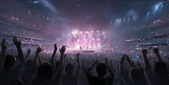 ライブに熱狂する若者たち ライブに熱狂する若者たちの写真