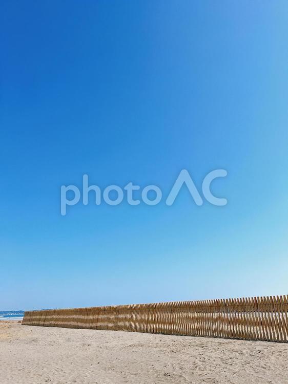 砂浜の風景 砂浜,海,オブジェの写真素材