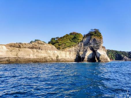 西伊豆　堂ヶ島マリン 遊覧船からの眺め 堂ヶ島,遊覧船,観光船の写真素材