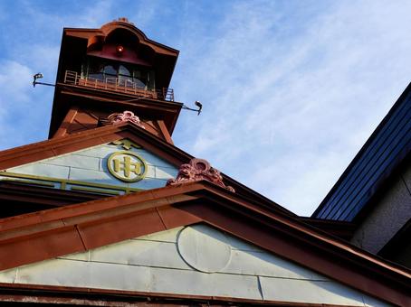 黒石市消防団第三分団第三消防部屯所 黒石市,火の見櫓,消防団の写真素材