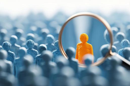 多数の中で際立つオレンジの写真