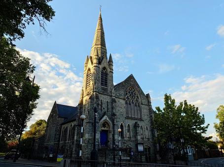 A small English church in the setting sun, JPG A small English church in the setting sun, JPG