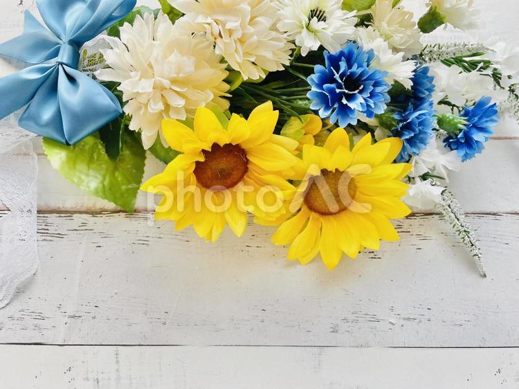 夏の花束　横向き 夏,花束,サマーの写真素材