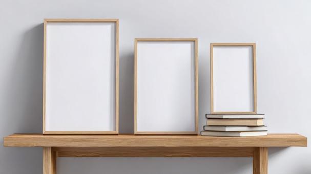 ナチュラル棚のフレーム構図の写真