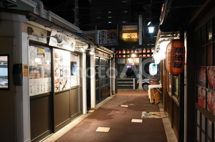 函館の飲屋街 北海道,函館,夜の写真素材
