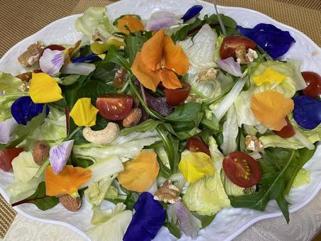 ナッツ入り花サラダ ナッツ入り花サラダの写真