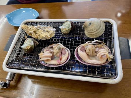 貝焼き 貝焼き 貝焼き,網焼き,バーベキューの写真素材