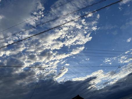 秋空 空,秋空,秋の写真素材