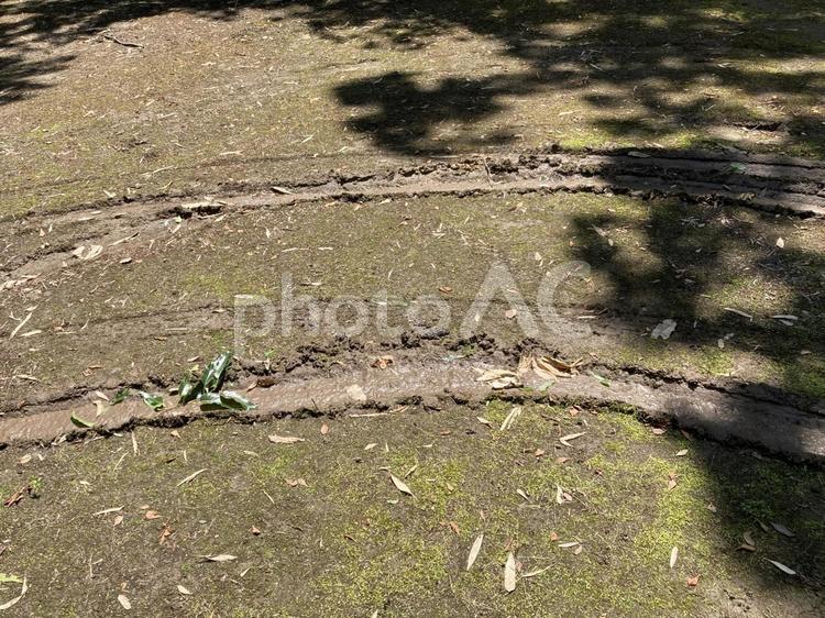 地面とタイヤ痕テクスチャー 地面,タイヤ痕,テクスチャーの写真素材