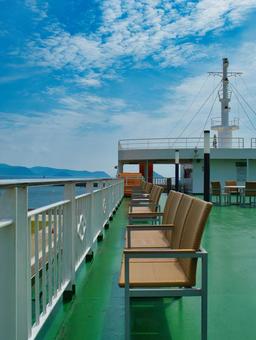 四国汽船とよしま フェリー,ベンチ,船の写真素材