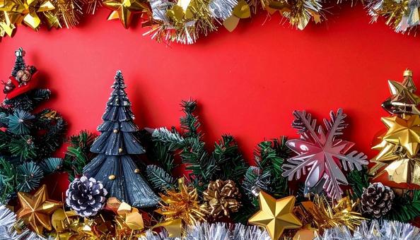 クリスマス フレーム 赤色の背景 クリスマス フレーム 赤色の背景の写真