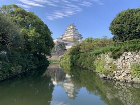 姫路城 反射 姫路城 反射 城,姫路城,旅行の写真素材