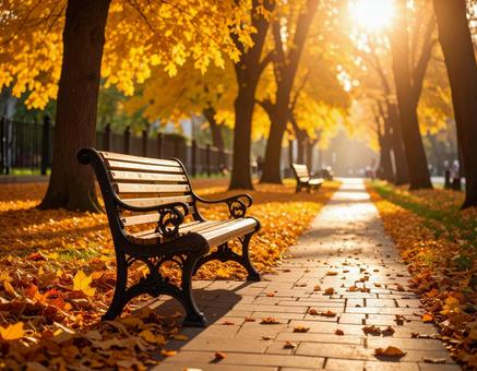 紅葉に囲まれた小さな歩道_1 紅葉に囲まれた小さな歩道_1の写真
