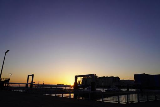 夕景 千葉みなと,夕景,日暮れの写真素材